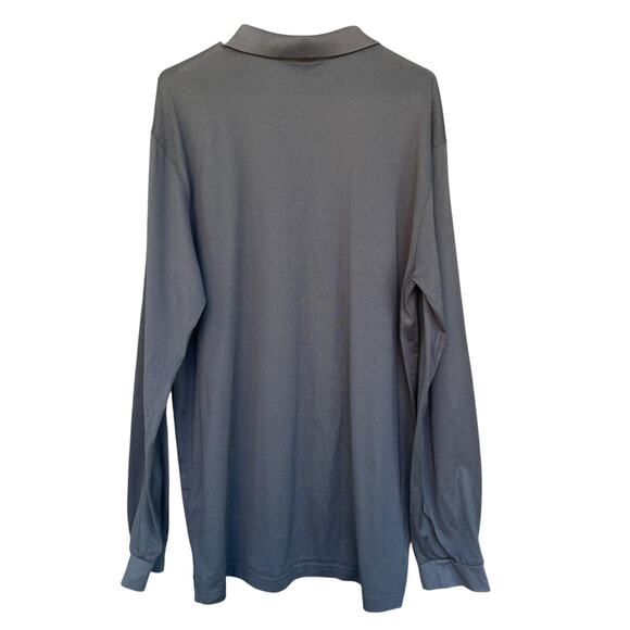 Straight Down Polo Shirt Mens XL Gray Long Sleeve Pullover B Logo Golf Casual - Picture 2 of 8